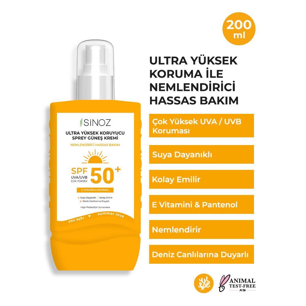 Sinoz Yüksek Koruyucu Vücut Güneş Kremi 200 ml.