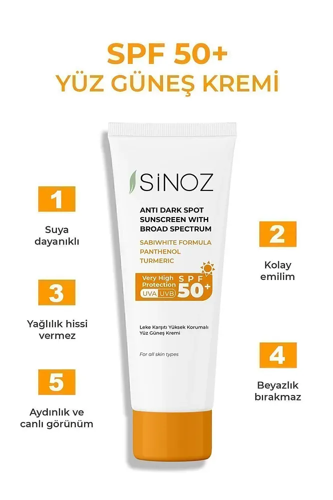 Sinoz Güneş Kremi 50 ml Normal Ve Kuru Ciltler Için