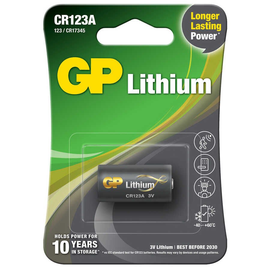 Gp CR123a 3v Lityum Tekli Paket Pil (GPCR123A-U1) Fotoğraf Makinesi Pili