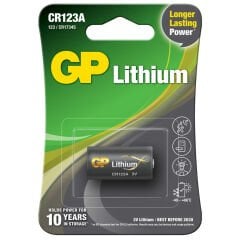 Gp CR123a 3v Lityum Tekli Paket Pil (GPCR123A-U1) Fotoğraf Makinesi Pili