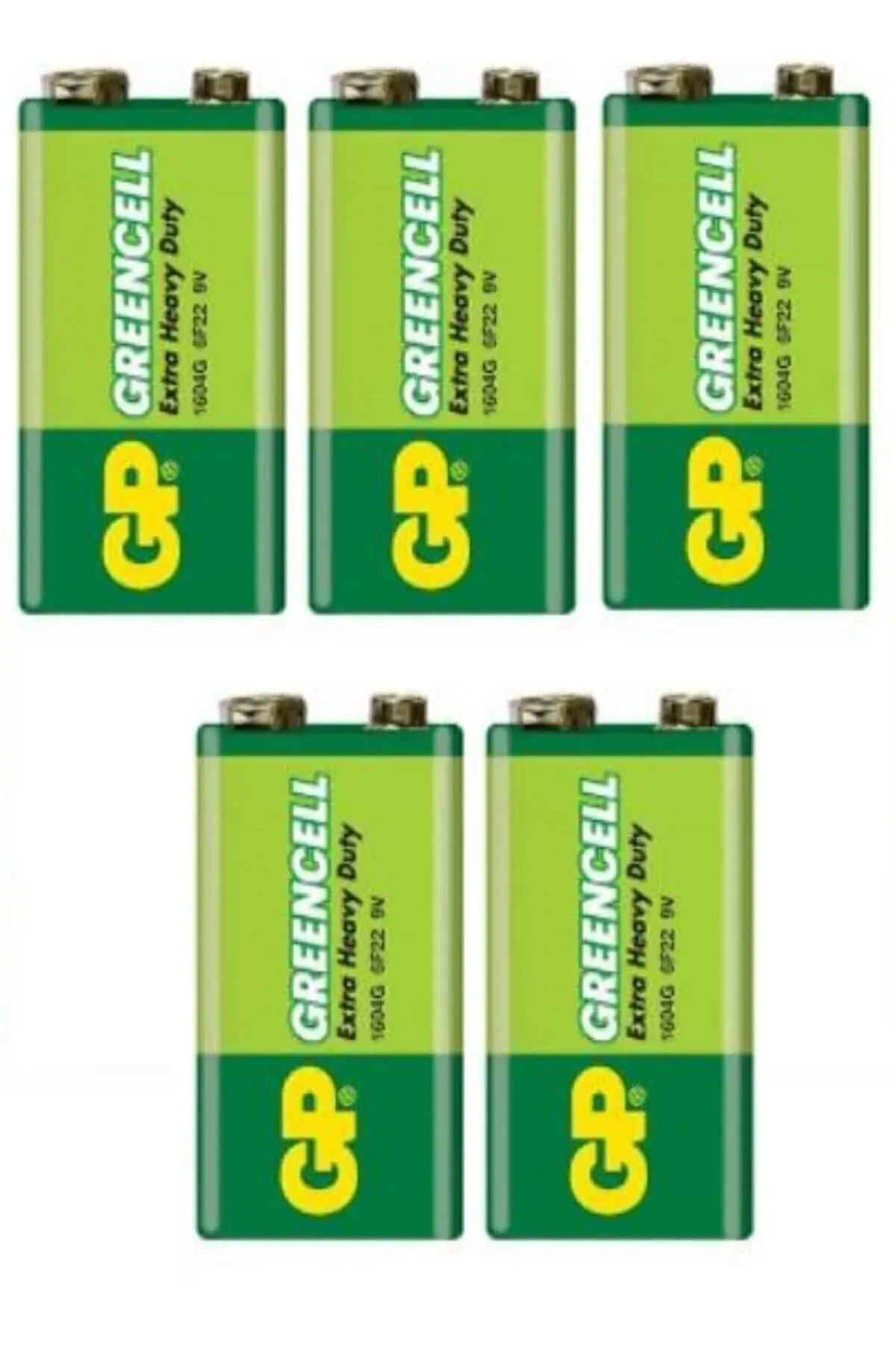 GP 5 Adet 1604g-b Greencell Extra Güçlü 9 VOLT ÇİFT BAŞLI PİL